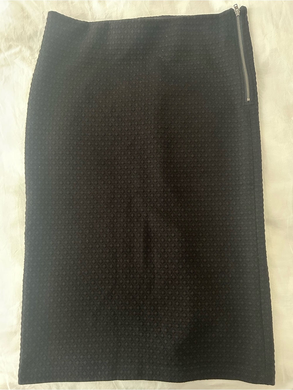 LOFT Pencil Skirt Textured Black Stretchy Medium NWT